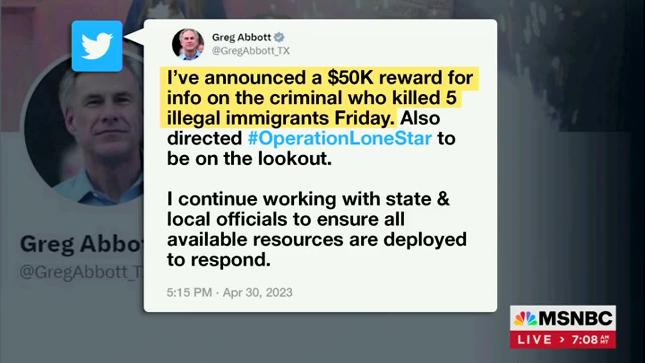 MSNBC Host, Guest Rage Over Gov. Abbott Mentioning Illegal Immigration