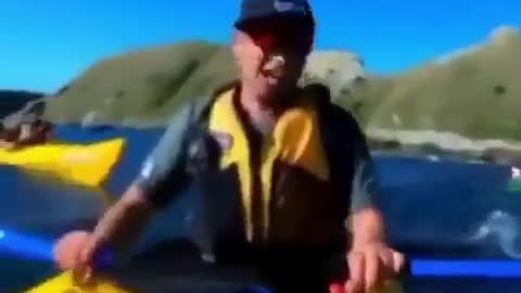 Seal Slaps Kayaker With An Octopus