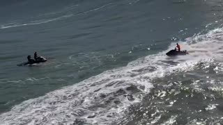 Huge Wave hits the expert surfer in Prince Edward Island.