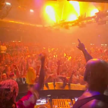 Shaquille O'Neal also known as, 'DJ Diesel,' performs with his son