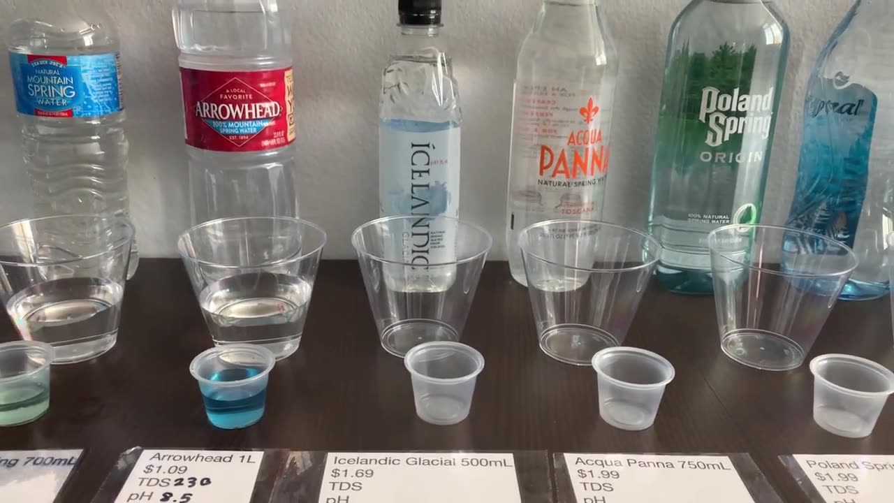 Water Brands Testing pH and TDS levels