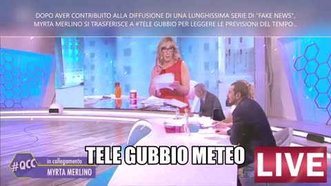 “DOPO AVER CONTRIBUITO ALLA DIFFUSIONE DI INNUMEREVOLI #FAKE NEWS, MYRTA MERLINO SI TRASFERISCE A TELE GUBBIO PER LEGGERE LE PREVISIONI DEL TEMPO...”😂😂😂