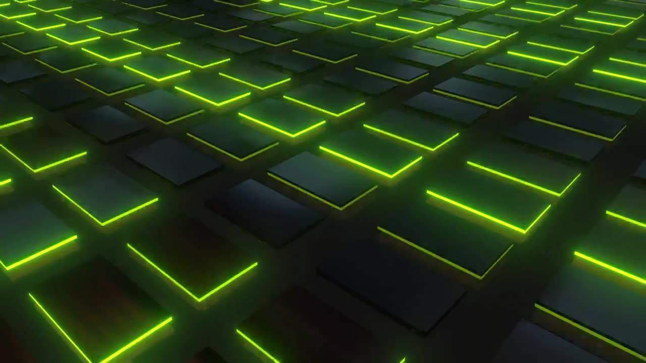 Surface illuminated boxes with green edges 3D