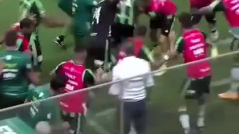 A crazy way to celebrate after scoring a goal