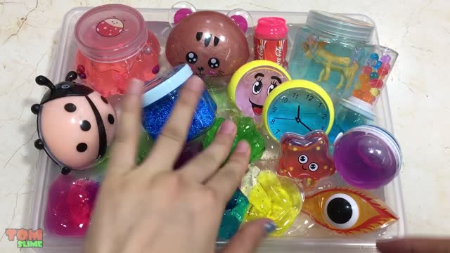 Mixing Store Bought Slime Into Clear Slime - Most Satisfying Videos