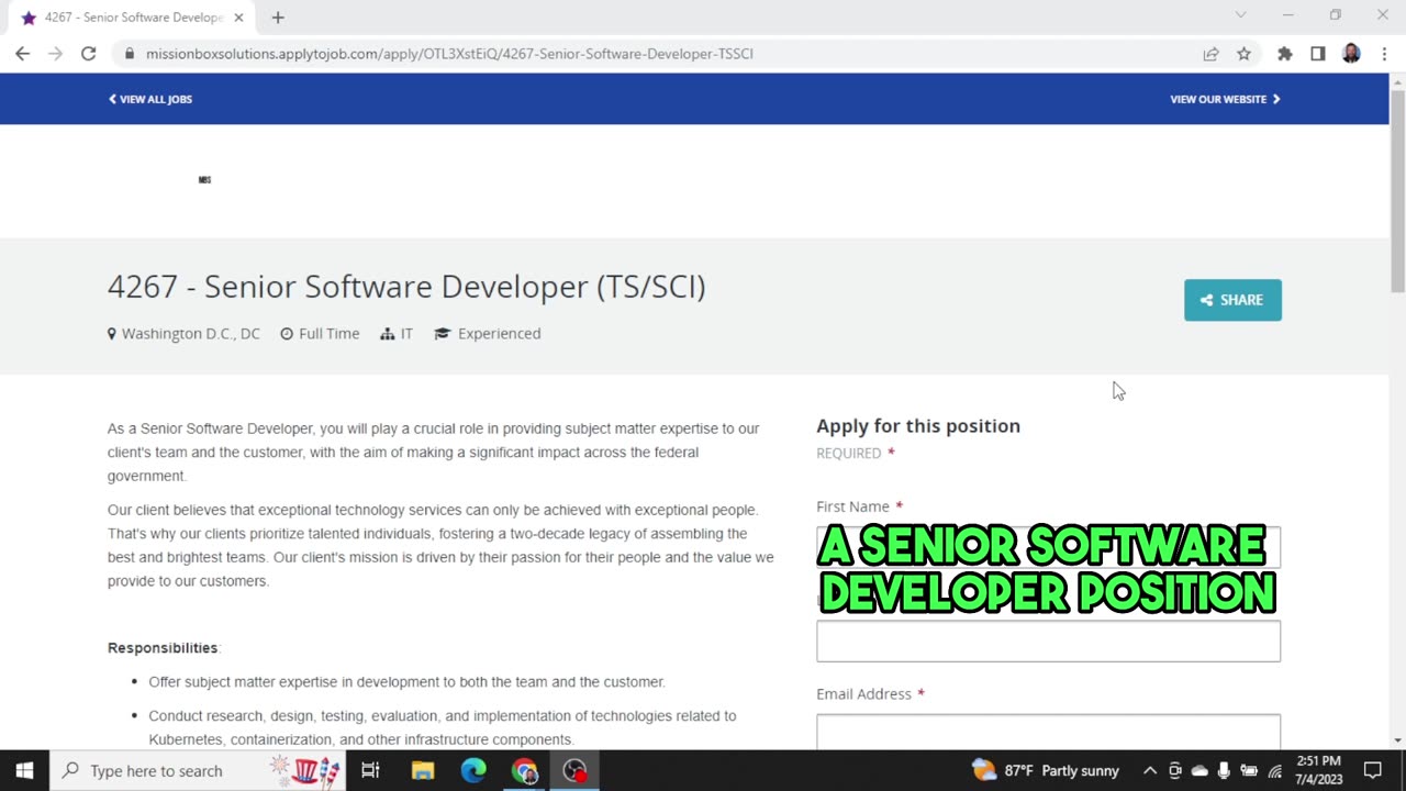 Software Developer $190K-$210K 💰 HIRING NOW - Job of the Day 💸