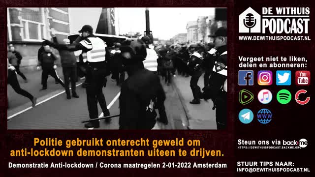 Politie gebruikt onterecht geweld om anti-lockdown demonstranten uiteen te drijven.