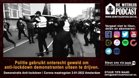 Politie gebruikt onterecht geweld om anti-lockdown demonstranten uiteen te drijven.