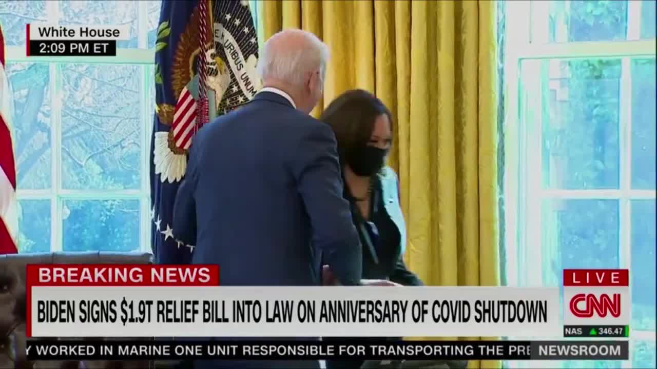 President Joe Biden Dashes Out of the Room After Signing $2 Trillion Bill, Answers No Questions