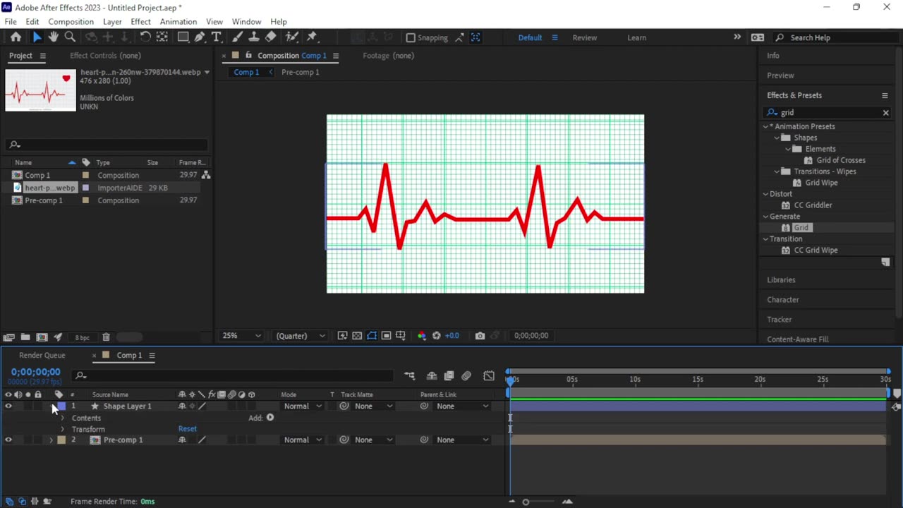 Adobe After Effects - Heart Rate Monitor Effect