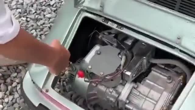Car backing on slope