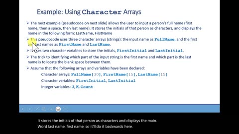 PLD L6 Lec 3 Strings as Arrays of Characters