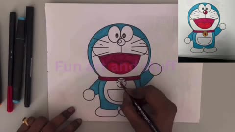 Coloring famous character Doremon