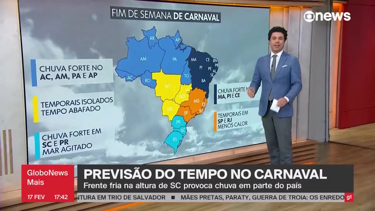 GloboNews fez lacração com a previsão do tempo na sexta-feira de Carnaval em 2023...