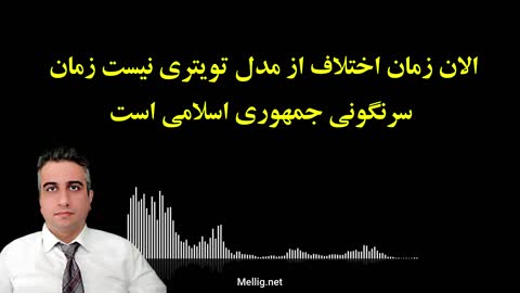 الان زمان اختلاف از مدل تویتری نیست زمان سرنگونی جمهوری اسلامی است