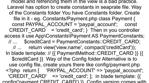 laravel access to model constant in blade