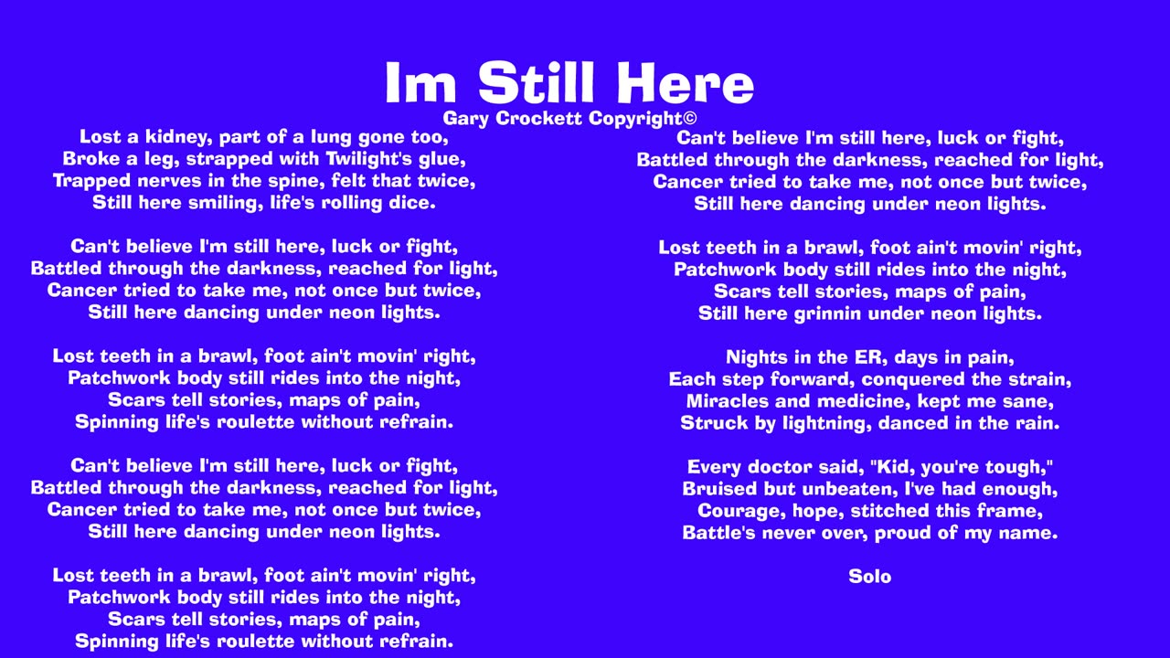 Im Still Here Song