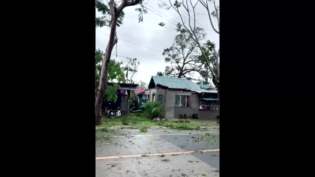 Flooded streets in aftermath of Typhoon Rai