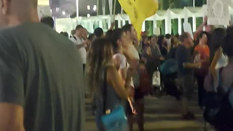 Gadsden flag flown in israel protest