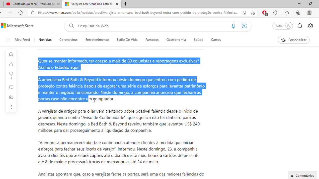 Varejista americana Bed Bath & Beyond entra com pedido de proteção contra falência