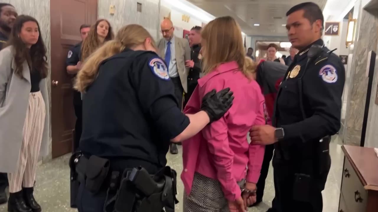 Washington DC-a group of anti war protesters arrested.