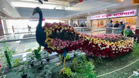 Peacock made by Flowers - Peacock Art