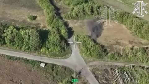 🤖💥 Ukrainian ground drone fires at Russian position in the Kursk region, —