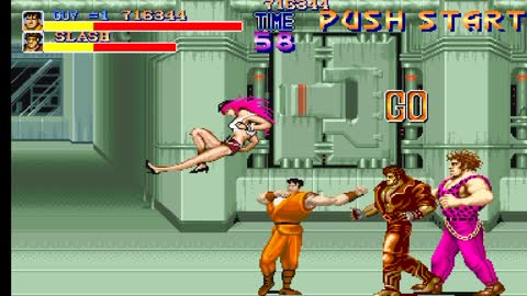 Resetting FINAL FIGHT arcade version with the character (GUY).