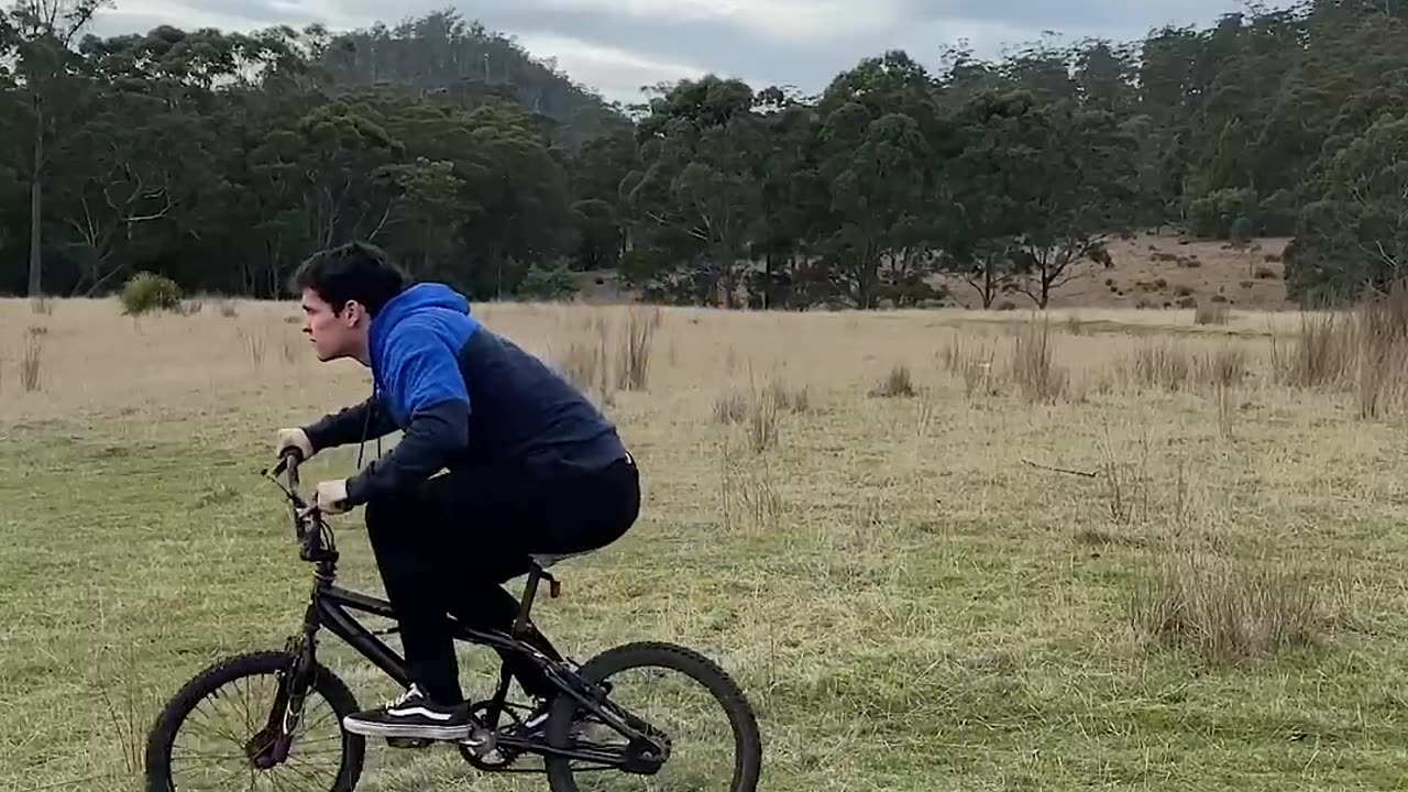 Riding a bicycle