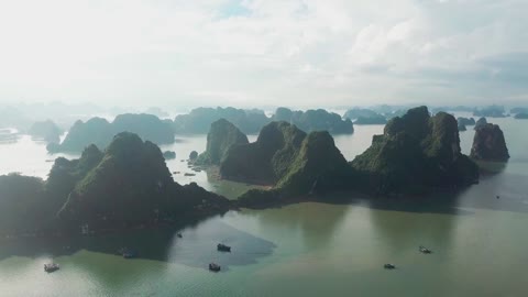 flying over mountains and ocean