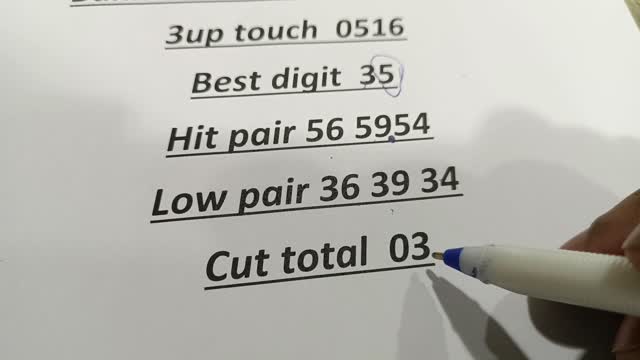 Bankok weekly 3up touch and single digit