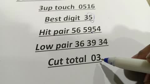 Bankok weekly 3up touch and single digit