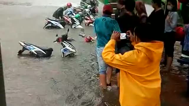 The city of Jakarta in heavy rain