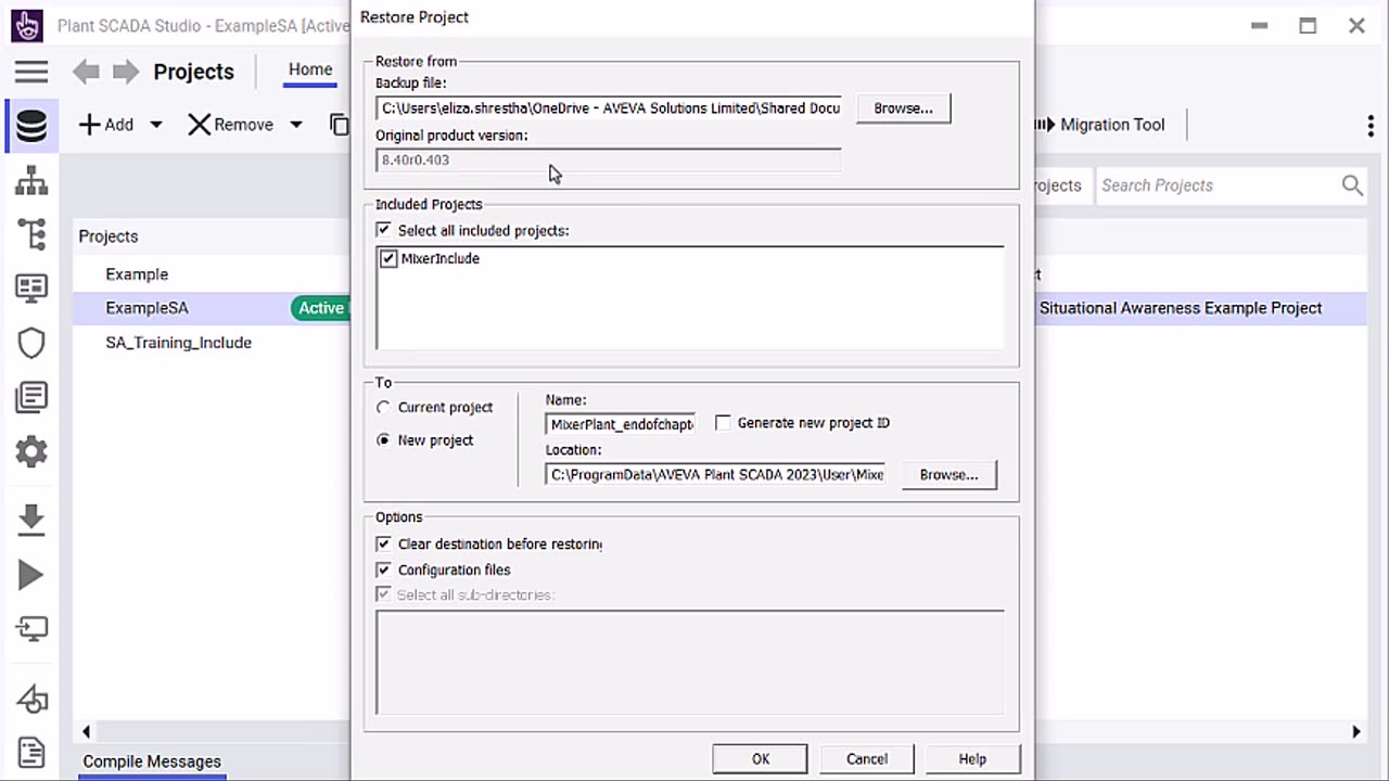 Exercise 1.2 - How to Restore the MixerPlant Project