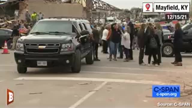 "Let's Go, Brandon!" Biden's Warm Welcome As He Surveys Tornado Damage