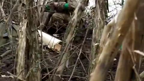 Ukrainians Fire RPGs from the Treeline