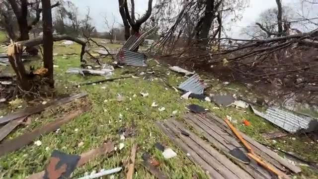 Extensive tornado damage in Deer Park, Texas after search and rescue mode.