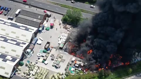 Large fire tears through plastics factory near Leeds