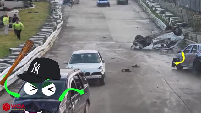 Funny Car Wars | Demolition Derby Hardest Hits | Banger Racing Angmering Raceway