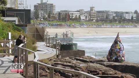 Environmental Artist Creates Sculpture With Beach Debris