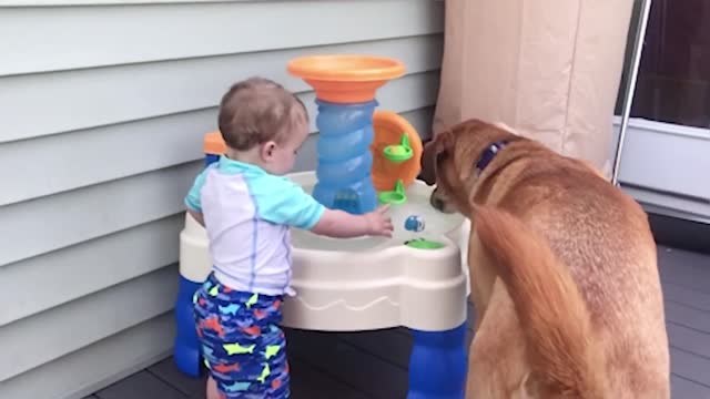 Funny Babies Playing with Water..lovely baby