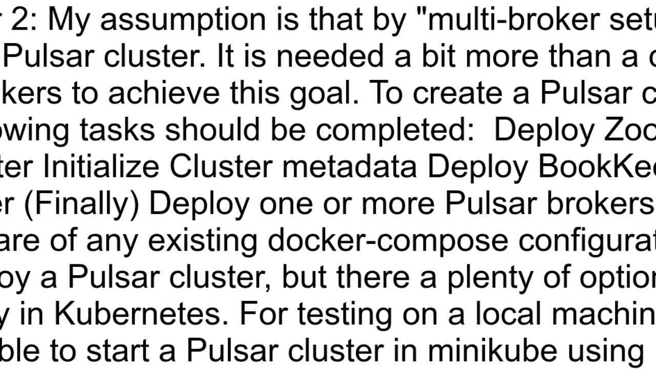 ApachePulsar cluster setup multi broker in local machine