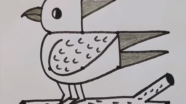 Tutorial drawing bird