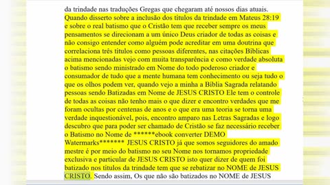 A Maior Farsa do Trinitarismo parte 7