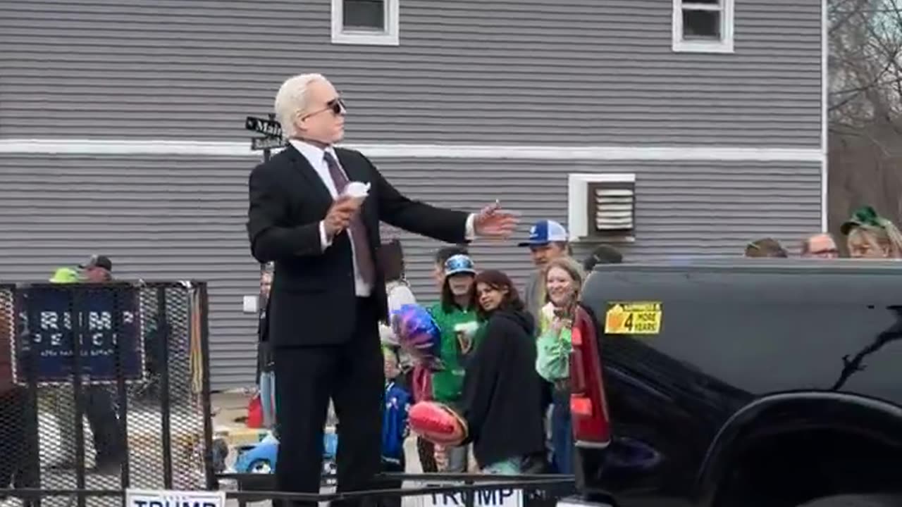 “Joe Biden” at a St. Patrick’s Day Parade in Wisconsin 🍀