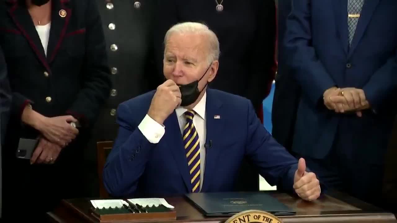 Biden Slips His Mask, Goes Off Script, White House Cuts His Mic & Blasts Instrumental Music