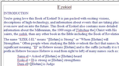 Audio study of Ezekiel