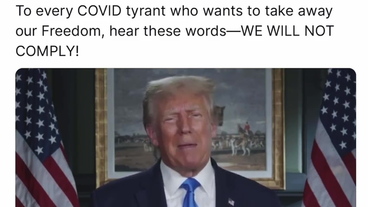 IMPORTANT MSG FROM TRUMP: to all the COVID tyrants; We will not submit!