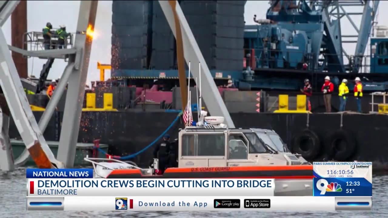 Vessels are working to clear wreckage at the Baltimore bridge collapse site