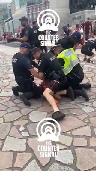 Trudeau's Officers Taking Down Protestors